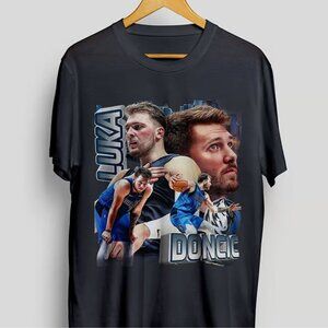 Luka Star Basketball Fan Graphic Black T-Shirt